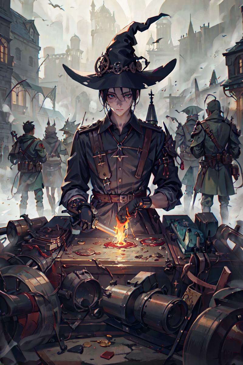 12171-3064725397-WitchcraftPunkAI,_4 soldier, 4boys, working, cannon, firing,, (masterpiece_1.3), (best_quality_1.3), (ultra_detailed_1.3), 8k, e.png